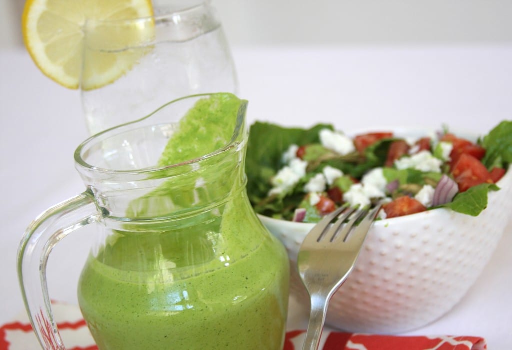 Cilantro Lime Salad Dressing recipe exposed with flavors of cilantro and lime. This tastes so good drizzled on salads and sprinkled with peppitas. 