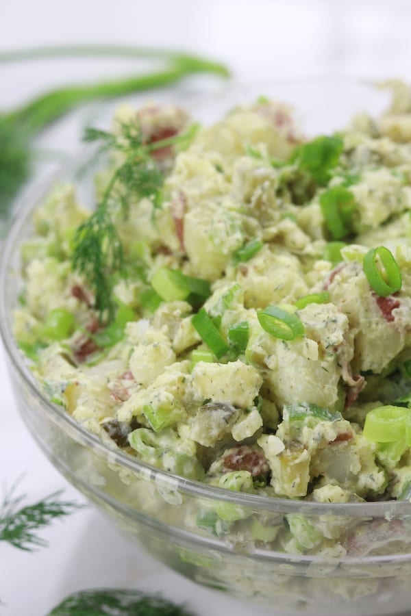 My most requested side dish for BBQ's, Skinny Red Potato Salad is a healthy and refreshing version of an old summer classic. 