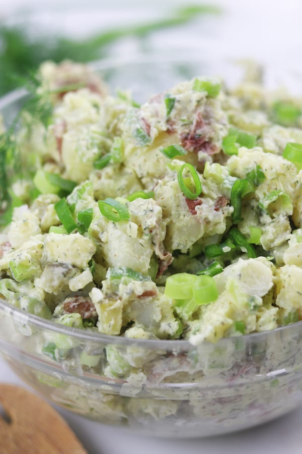 My most requested side dish for BBQ's, Skinny Red Potato Salad is a healthy and refreshing version of an old summer classic.