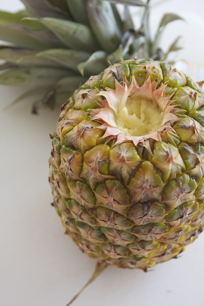 Cutting pineapple for Fresh Mango Pineapple Salsa 1