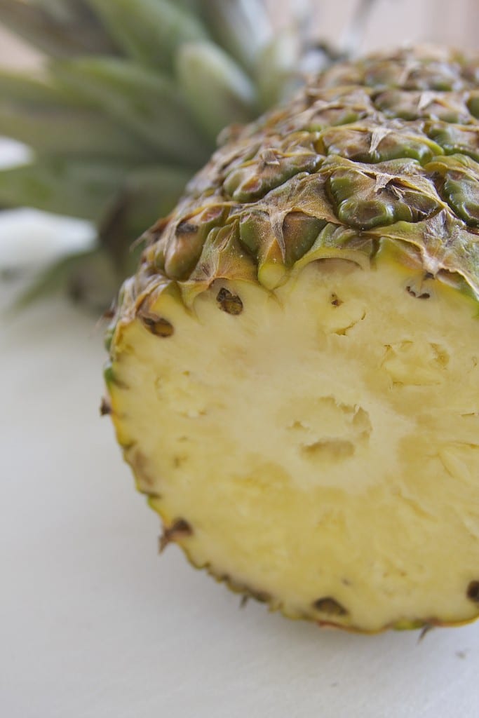 Cutting pineapple for Fresh Mango Pineapple Salsa 2