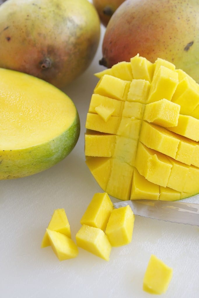 Cutting Mango for Fresh Mango Pineapple Salsa 4