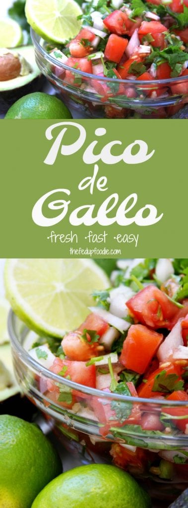 Pico de Gallo recipe is a fresh and flavorful appetizer. The best topping for eggs, tacos, salads, burritos, etc. Comes together in 10 minutes with just a few ingredients to mix together. This salsa is my husband's favorite! https://www.thefedupfoodie.com/