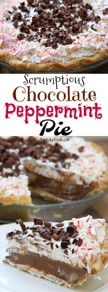 Scrumptious Chocolate Peppermint Pie recipe has 3 luscious layers- 1st layer is a cool peppermint cream cheese, 2nd layer is smooth chocolate peppermint and 3rd layer is fluffy peppermint whipped cream. One of the best Holiday desserts that comes together in a little over 30 minutes. Peppermint lovers rejoice, IT”S PEPPERMINT SEASON!!! https://www.thefedupfoodie.com