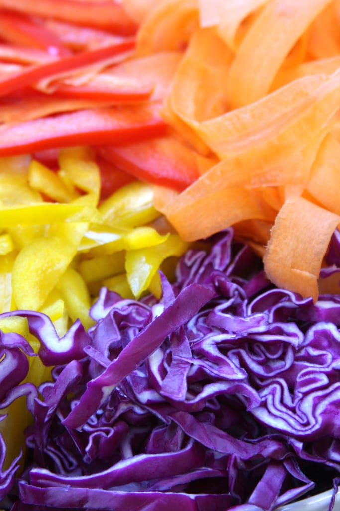 Veggies for Chicken Peanut Udon Noodle Salad