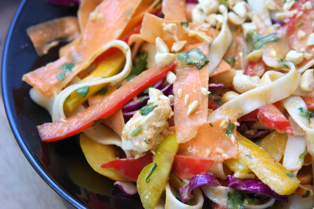 Chicken Peanut Udon Noodle Salad recipe has beautiful veggies and has incredible flavor.