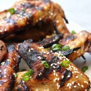 Simple Grilled Asian Wings recipe has the flavors of sesame, honey and ginger. Perfect for those who don't want a ton of sauce.