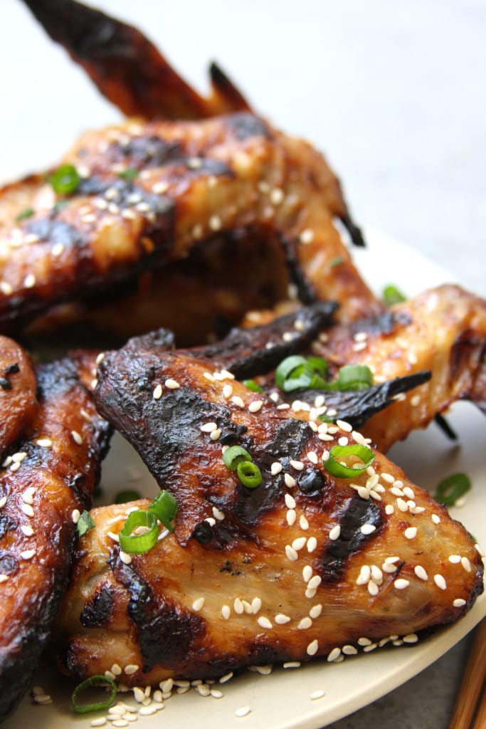 Simple Grilled Asian Wings recipe has the flavors of sesame, honey and ginger. Perfect for those who don't want a ton of sauce.