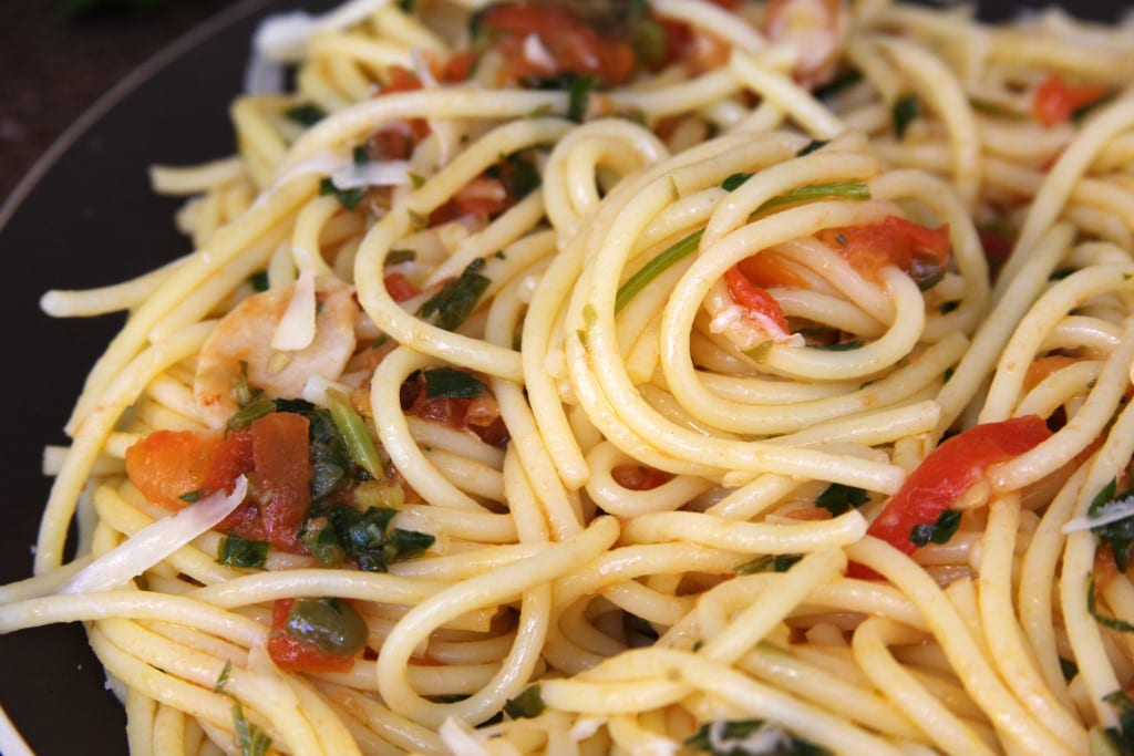 Tomato Caper Pasta - The Fed Up Foodie