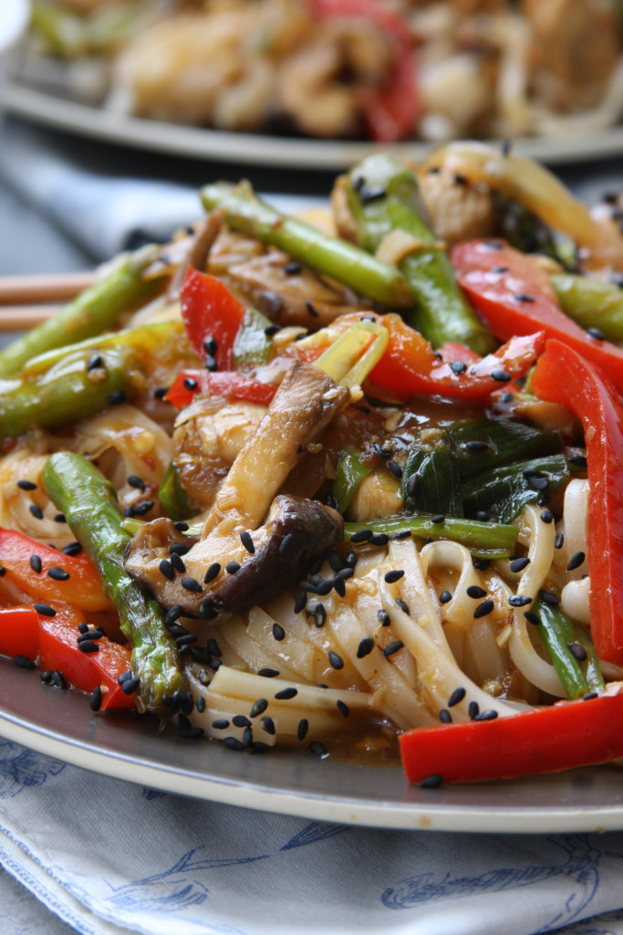 Lemongrass Chicken Noodle Stir Fry recipe is the ultimate healthy comfort food. Full of veggies, aromatic lemongrass and ginger all with the comfort of rice noodles. My family was in heaven with this.