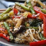 Lemongrass Chicken Noodle Stir Fry recipe is the ultimate healthy comfort food. Full of veggies, aromatic lemongrass and ginger all with the comfort of rice noodles. My family was in heaven with this.