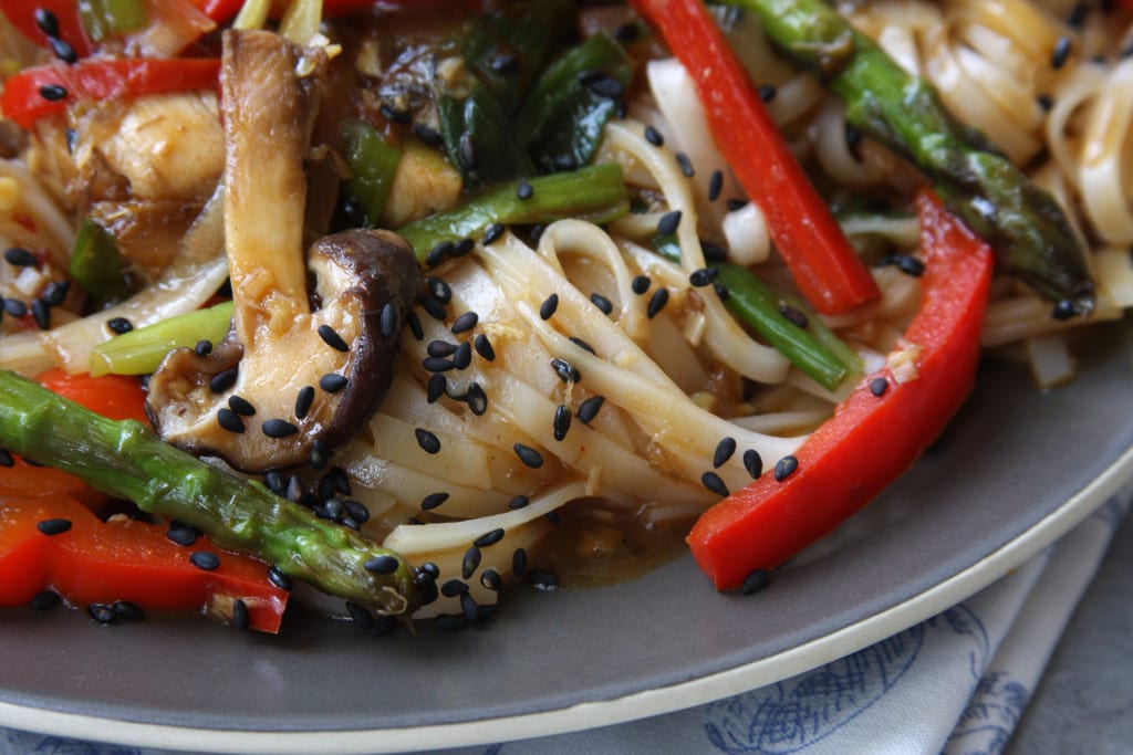 Lemongrass Chicken Noodle Stir Fry recipe is such a fun way to eat your veggies. My family gobbled this down.