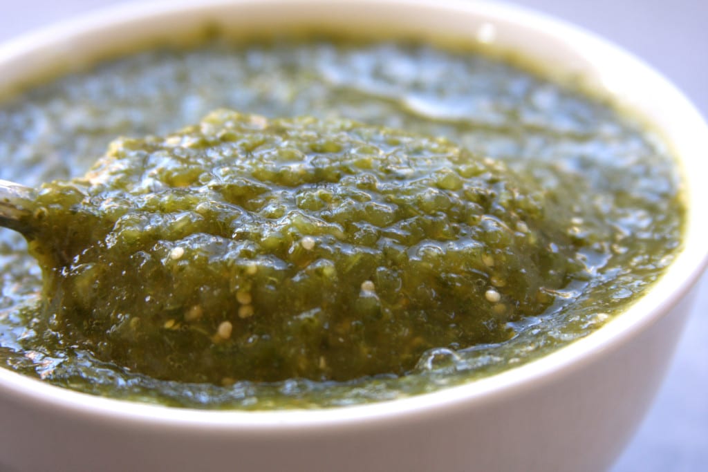 Homemade Salsa Verde recipe is incredibly easy to make and packed with flavor. Goes wonderfully on eggs, with chips or used in enchiladas.