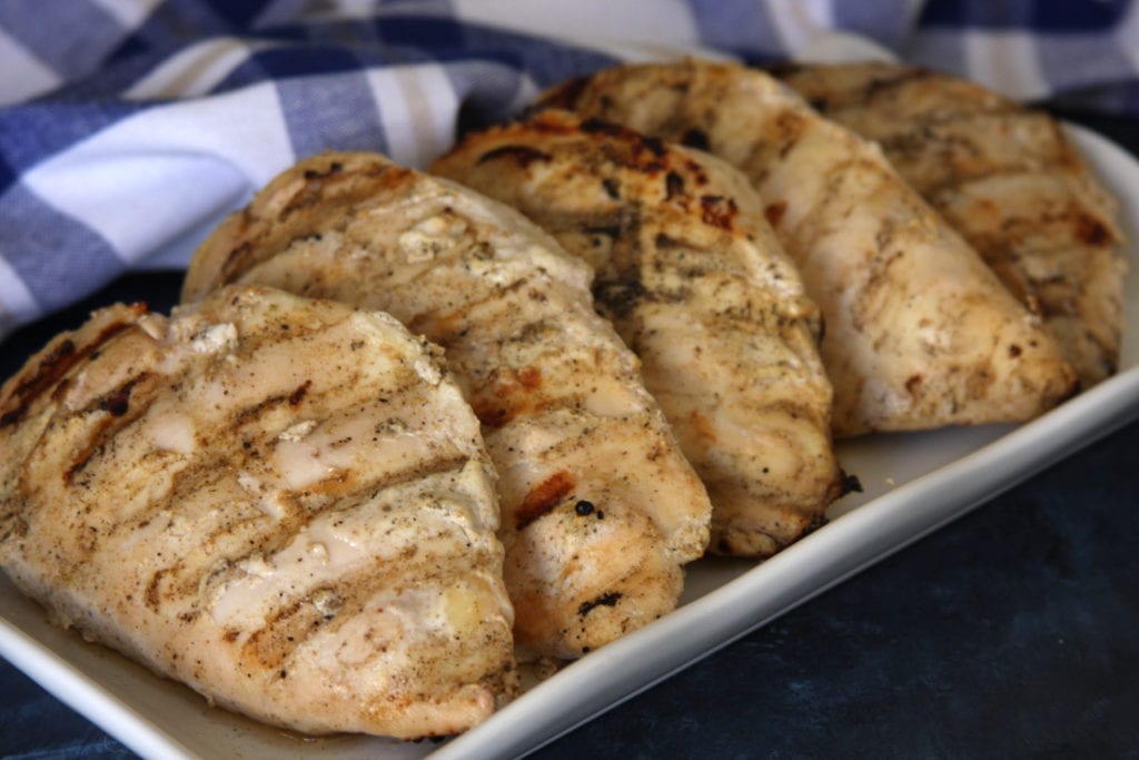 Marinated and grilled chicken for Grilled Chicken Tikka Masala.