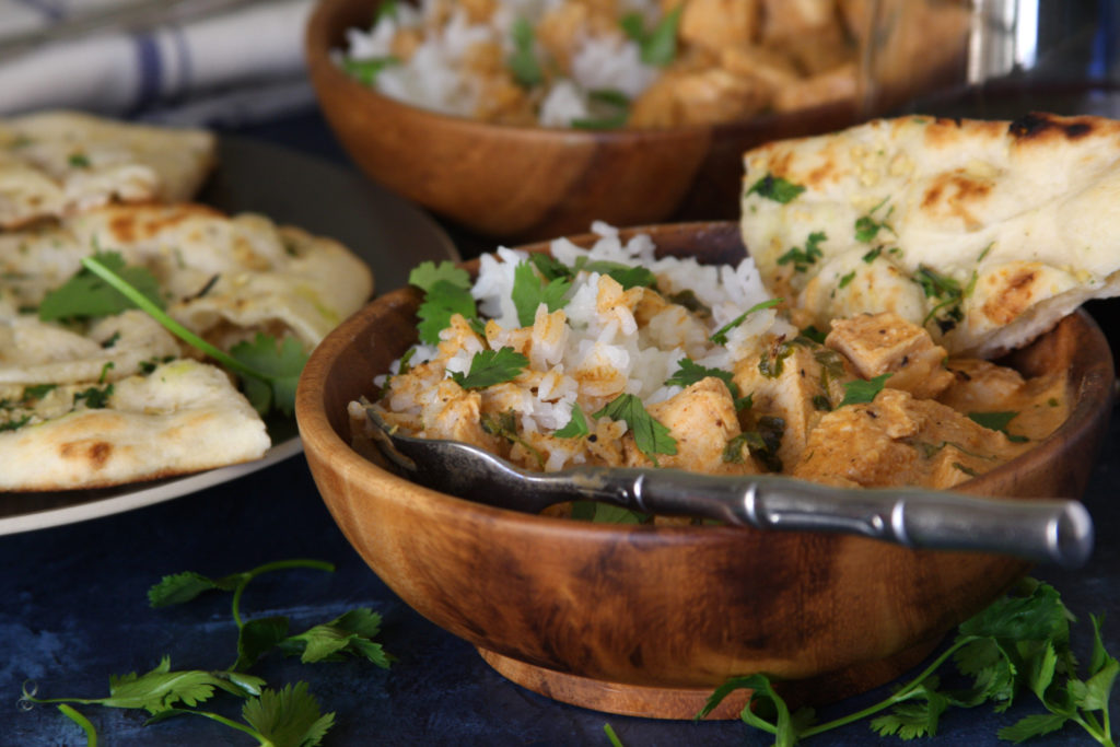 Grilled Chicken Tikka Masala recipe is an ultimate comfort food with spiced yogurt, coconut milk, tender chicken, served over fluffy rice. No guilt and loads of flavor.