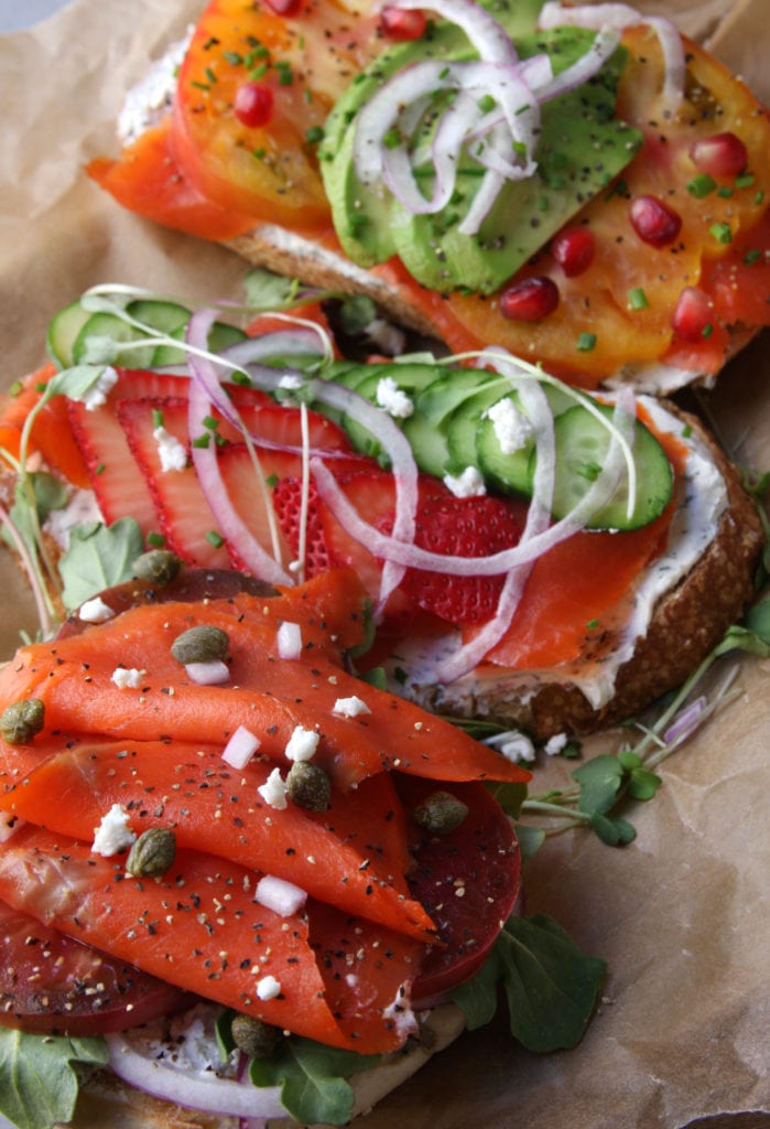 Summer Smoked Salmon Sandwiches recipe is my favorite dinner when it is hot outside. They have endless possible fixing combinations. So easy, fun and flavorful.