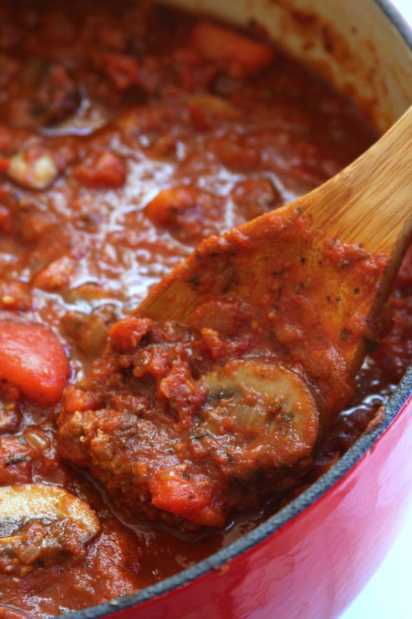 Classic Spaghetti Sauce recipe is the ultimate Italian comfort food. Rustic, flavorful and versatile enough to use for lasagna, ravioli, eggplant parmesan, etc. My family has been making this gorgeous sauce for decades now.