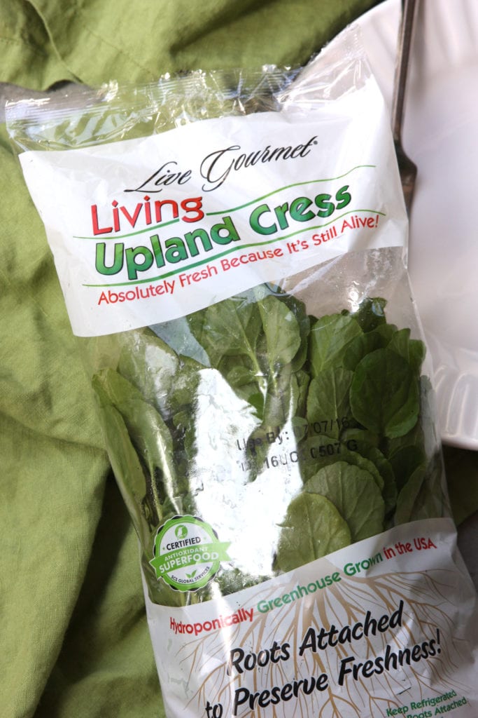 Living watercress for Mediterranean Tuna Salad.