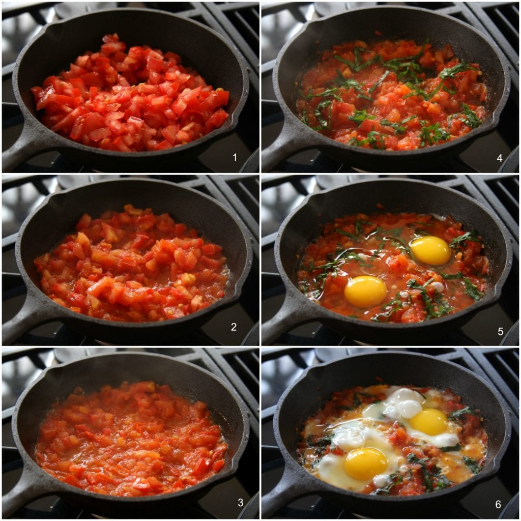 Italian Tomato and Eggs cooking steps.