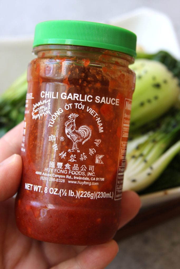 Chili Garlic Sauce for One-Pot Asian Chicken and Rice.
