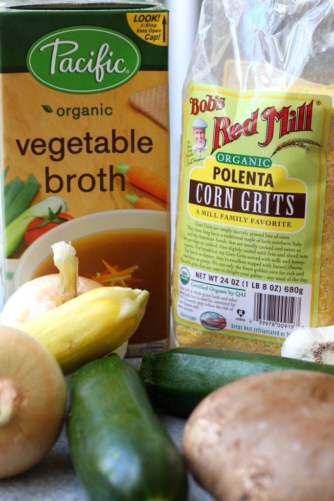 Ingredients for Rustic Italian Grilled Polenta & Vegetables.