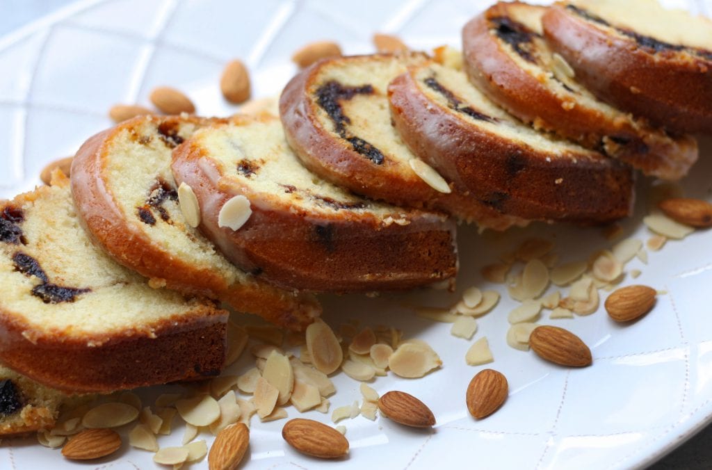 Cherry Amaretto Pound Cake recipe is rich and buttery with flavors of almond and cherry. Wonderful treat with coffee or tea and special enough for the Holidays. My cherry loving family adored this.