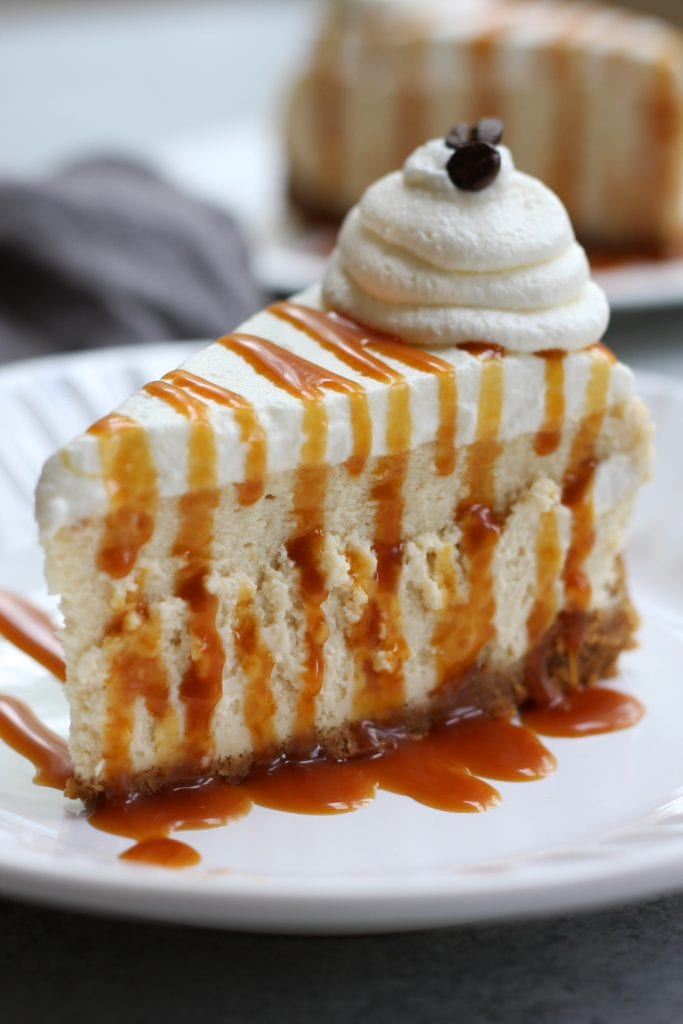 Caramel Macchiato Cheesecake recipe creates a beautifully silky and fluffy cheesecake with a perfect balance of sweet and coffee flavor. This is a great Holiday desserts that coffee lovers will adore.