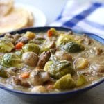 Beef and Brussels Sprouts Stew is a hearty and healthy winter meal. High in fiber and low on the glycemic index, this recipe is perfect for the diabetic to the winter weight watcher but tastes so good everyone gobble it up.