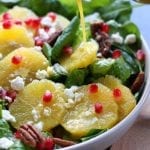 Delicious, simple and bright, this Festive Orange Spinach Salad is a wonderful companion to any Holiday feast or as a meal on its own.