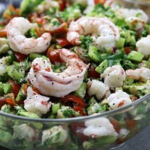 Light and refreshing, California Shrimp Ceviche makes a perfect appetizer or meal replacement. A wonderful companion to healthy chips or stuffed in a lettuce leaf.