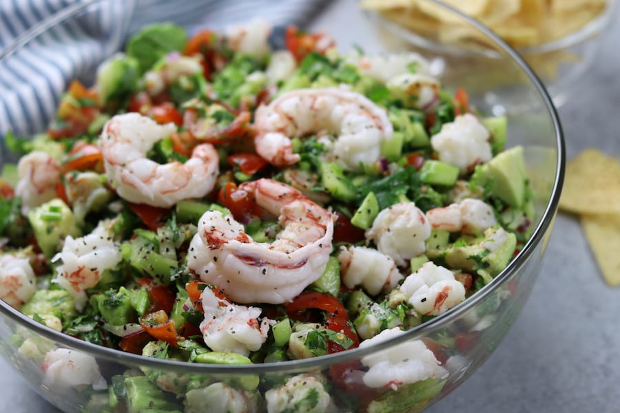 Light and refreshing, California Shrimp Ceviche makes a perfect appetizer or meal replacement. A wonderful companion to healthy chips or stuffed in a lettuce leaf.