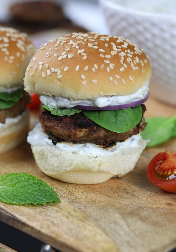 Simple, refreshing and filling, Greek Turkey Burgers Sliders are a fun alternative to the traditional American hamburger.