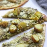 Potato Gorgonzola Pesto Naan Pizza is such a fun twist from the traditional Friday night pizza. Nutty pesto plays so well with the buttery potatoes and Italian gorgonzola. This recipe has become a major hit in our house.