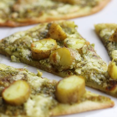How To Make Potato Pesto Naan Pizza