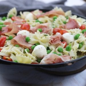 Pea Prosciutto Pasta Salad is a super simple and incredibly delicious recipe for a quick spring or summer meal.