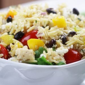 Cilantro Lime Confetti Orzo recipe with chicken.