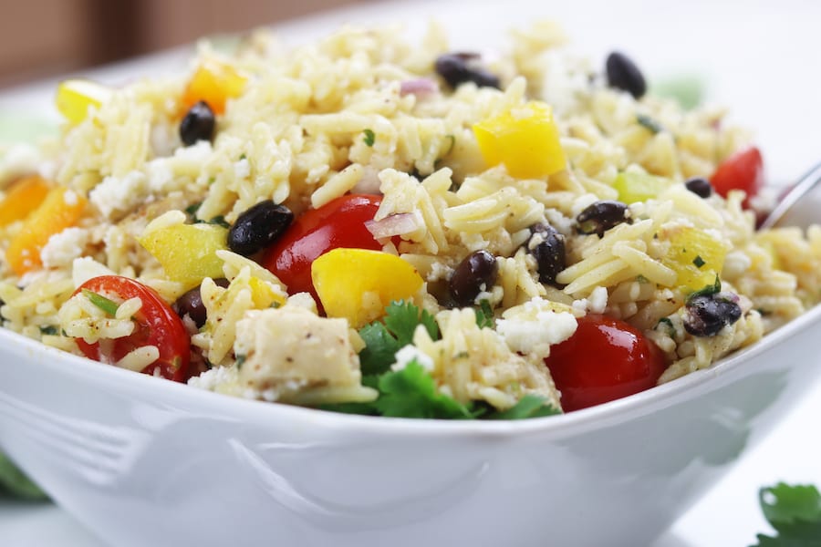 Cilantro Lime Confetti Orzo recipe with chicken.