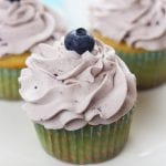 Vanilla Bean Blueberry Cream Cupcakes recipe creates moist and tender homemade cupcakes with a fluffy blueberry whipped cream frosting. These heavenly cupcakes are easy enough to make for an everyday treat but delicious enough for special occasions.