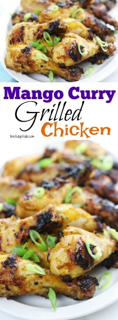 Mango Curry Grilled Chicken recipe creates tender sweet and savory grilled chicken. Simple ingredients are mixed together, poured over the chicken, marinated overnight and then grilled the next day to create the best tasting chicken for anytime of the year. An absolute favorite!