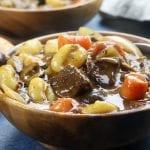 Italian Beef Stew recipe has melt in your mouth tender beef, a rich sauce with the tastes of Italy, tender gnocchi and hearty veggies. The best comfort meal on chilly days and a favorite for family meals.