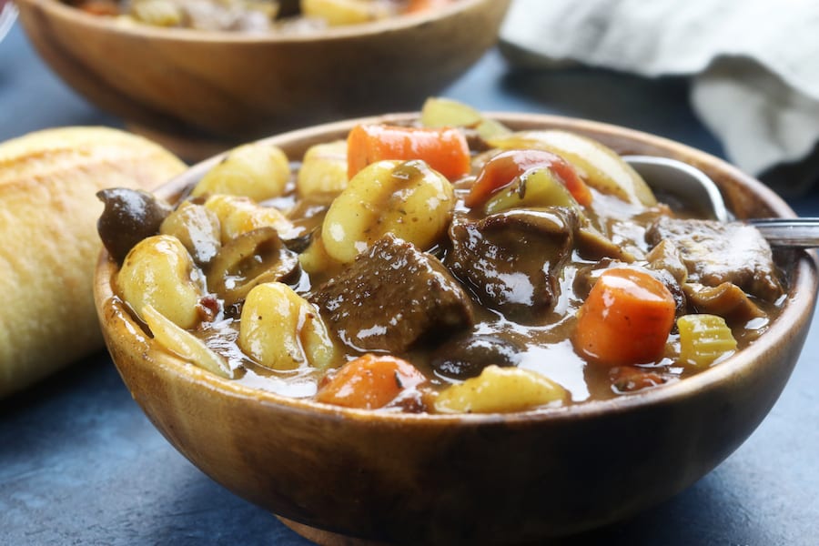 Italian Beef Stew recipe has melt in your mouth tender beef, a rich sauce with the tastes of Italy, tender gnocchi and hearty veggies. The best comfort meal on chilly days and a favorite for family meals.