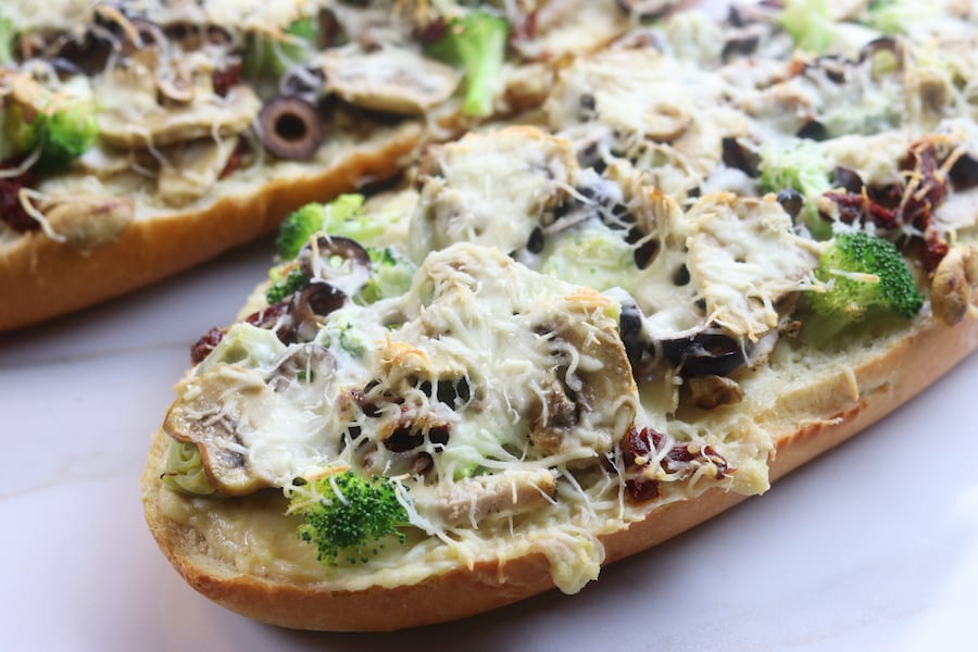 Chicken Béchamel French Bread Pizza