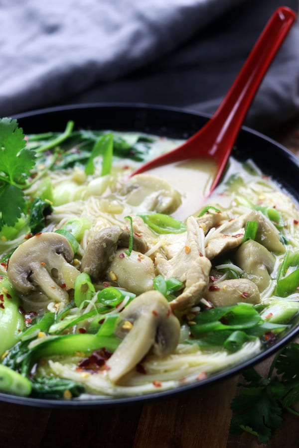 Green Curry Coconut Chicken Soup