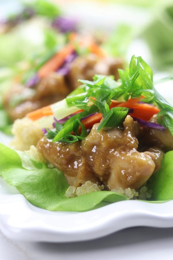 Asian Lettuce Wraps with a Wasabi Ginger Sauce