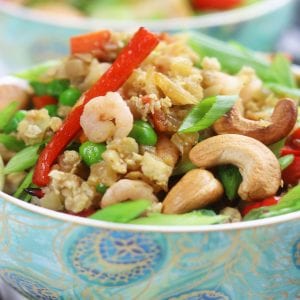 Cauliflower Chicken and Shrimp Fried Rice