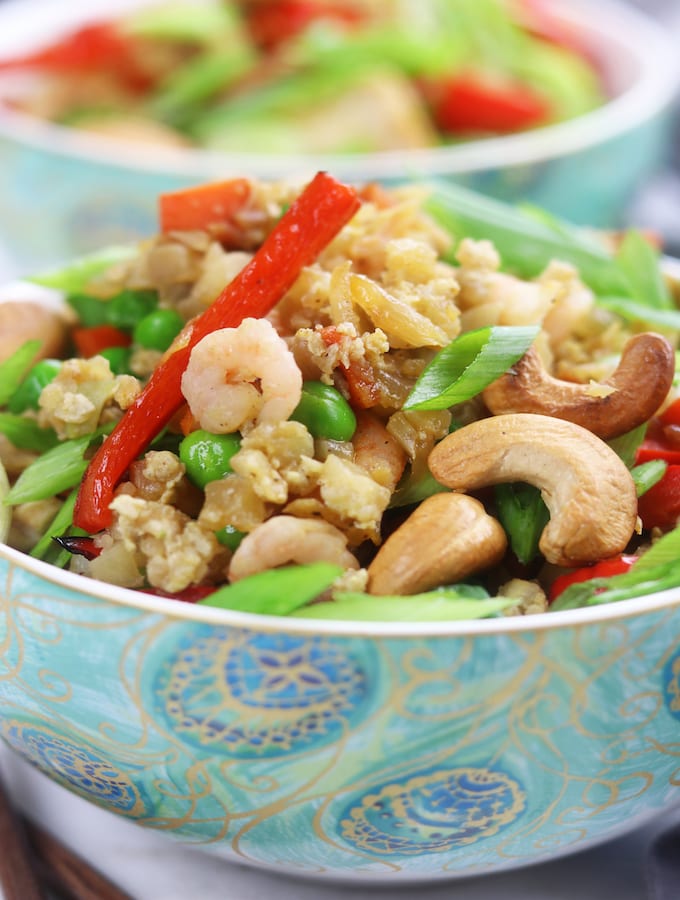 Cauliflower Chicken and Shrimp Fried Rice