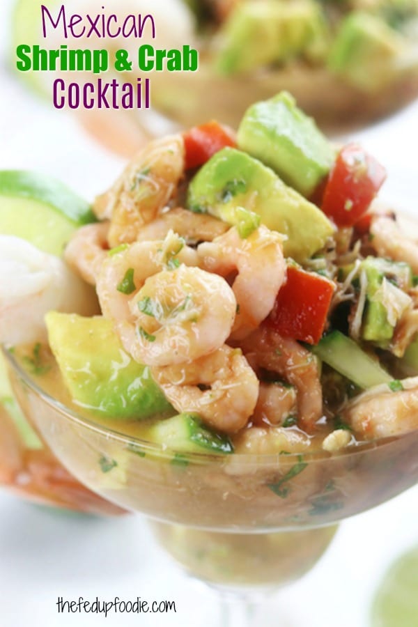 There is nothing better than this Mexican Shrimp & Crab Cocktail on a hot summer day. It is flavorful, refreshing and a favorite as a lighter meal or as a crowd pleasing appetizer.
#ShrimpCocktail #ShrimpRecipe
https://www.thefedupfoodie.com