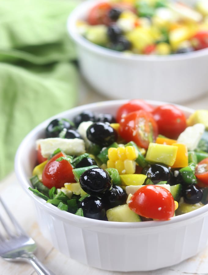 Blueberry Basil Chopped Veggie Salad