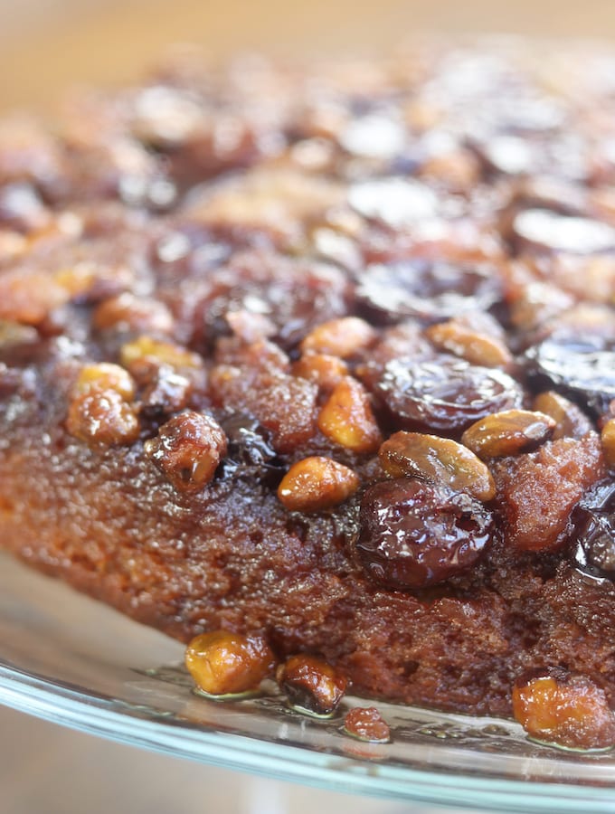 Cherry Pistachio Upside Down Cake