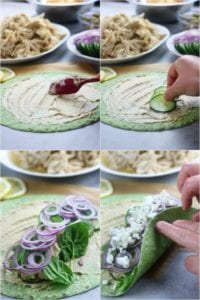 Production of Instant Pot Greek Chicken Wraps